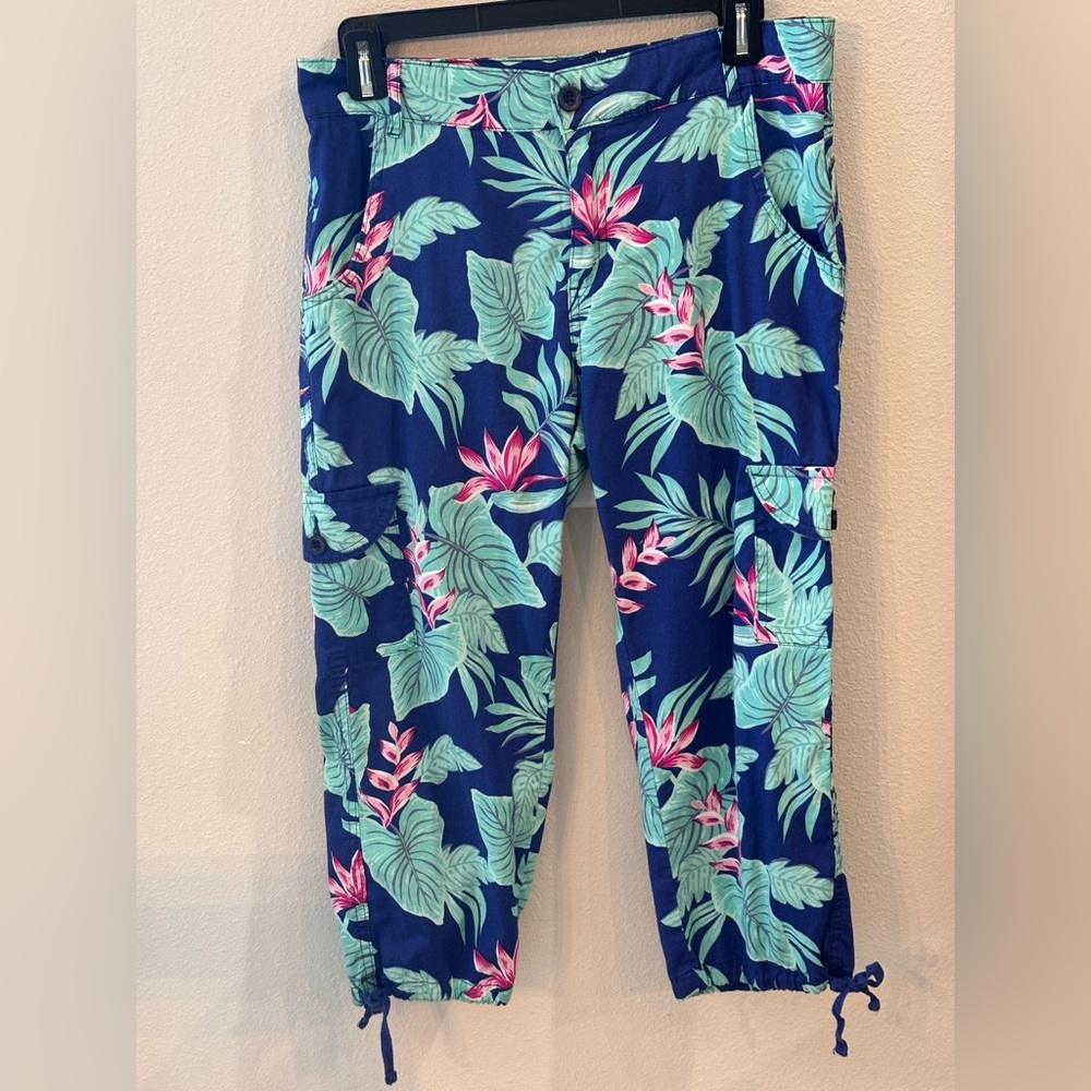 Caribbean Joe Multicolor Floral Capri Pants women’s size 6P